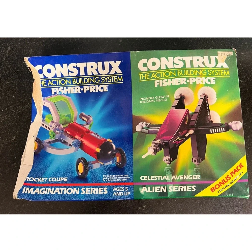 Fisher Price Construx Rocket Coupe‎ & Celestial Avenger #6011 1986- Incomplete